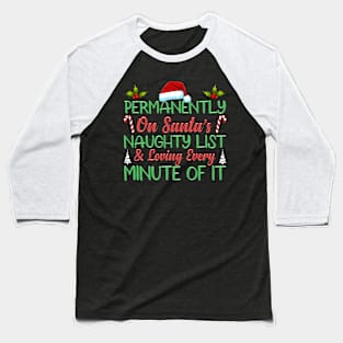 Christmas Santa's Naughty Nice List Baseball T-Shirt
